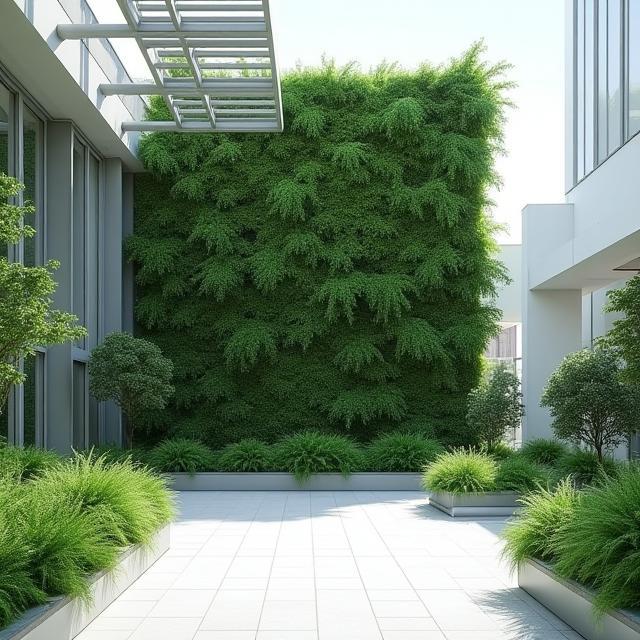 Jardín vertical en terraza urbana